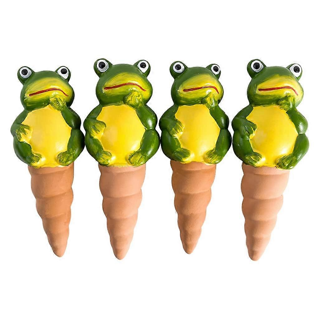 4pcs Frog Watering Globes Self Watering Spikes Terracotta Automatic Waterer Irrigation Drippers For Pots Plant