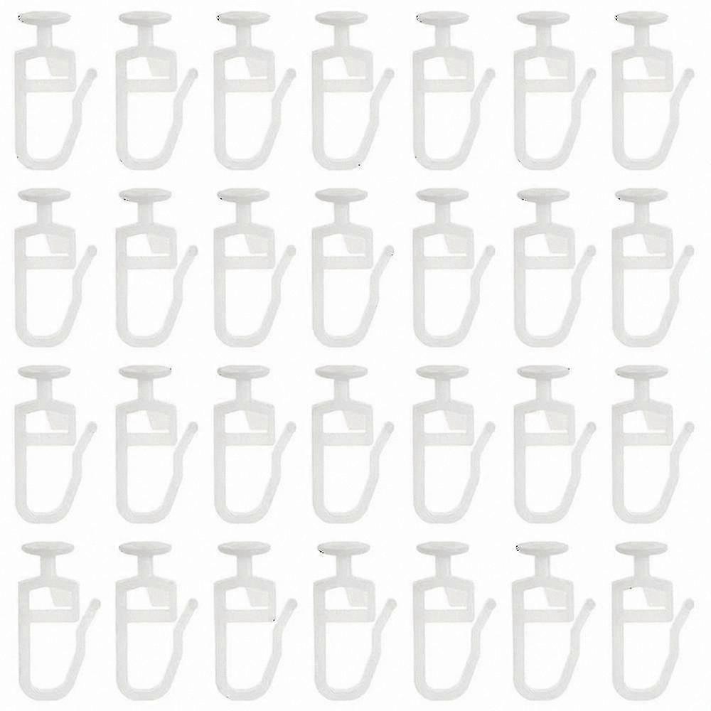 100 White Curtain Rail Gliders with 11mm Hooks for Curtain Rails and Boards