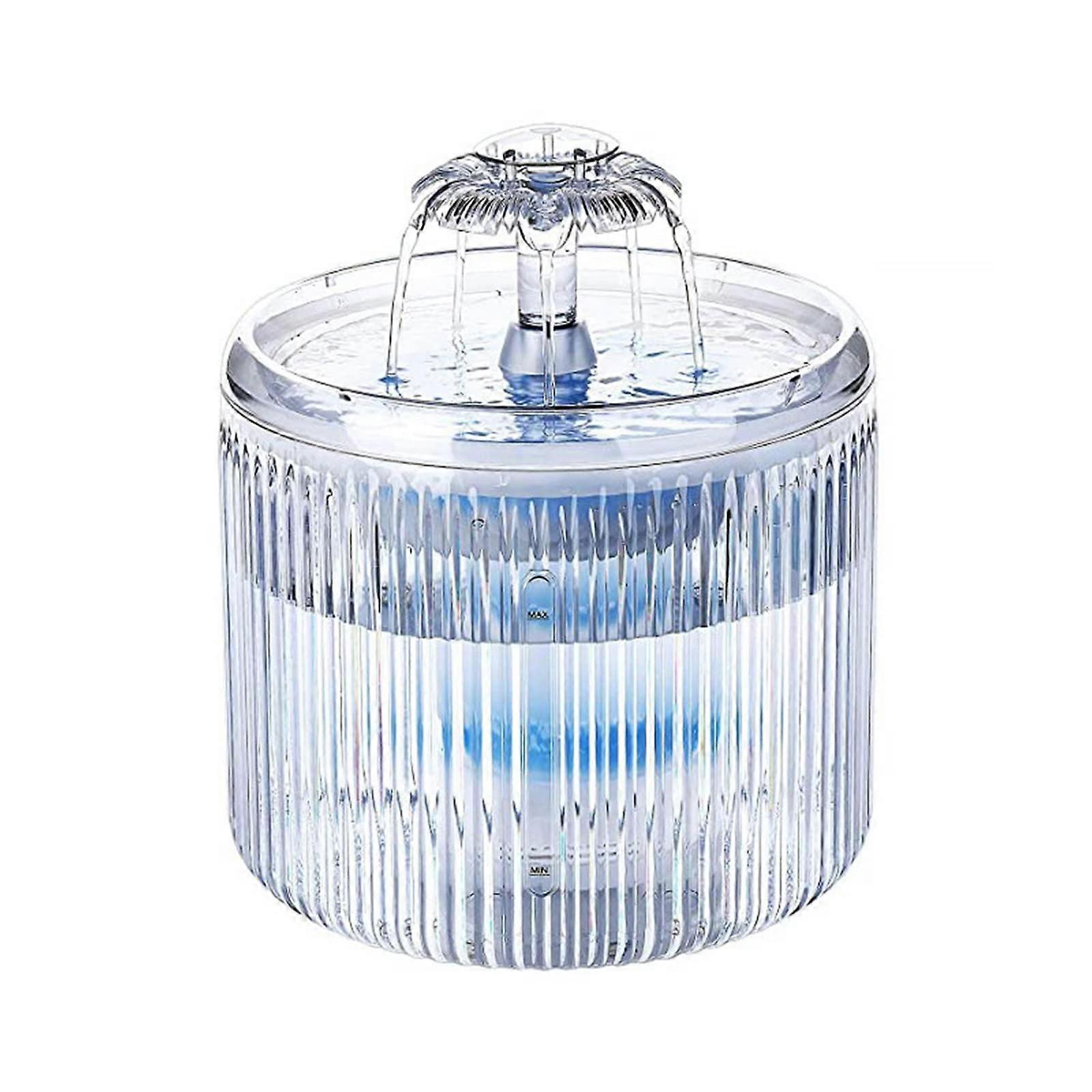 Automatic Feeders for Dogs and Cats 2.5L Transparent Water Fountain Smart Pet Dispenser with Adjustable Flow