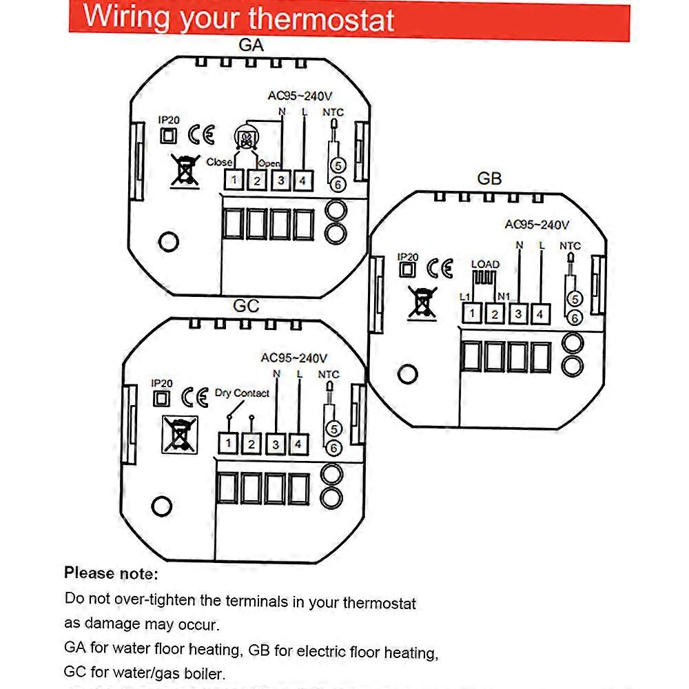 Smart Thermostat Intellight Temperature Controller 5A water Floor Heating for Home No Wi-Fi -- Black