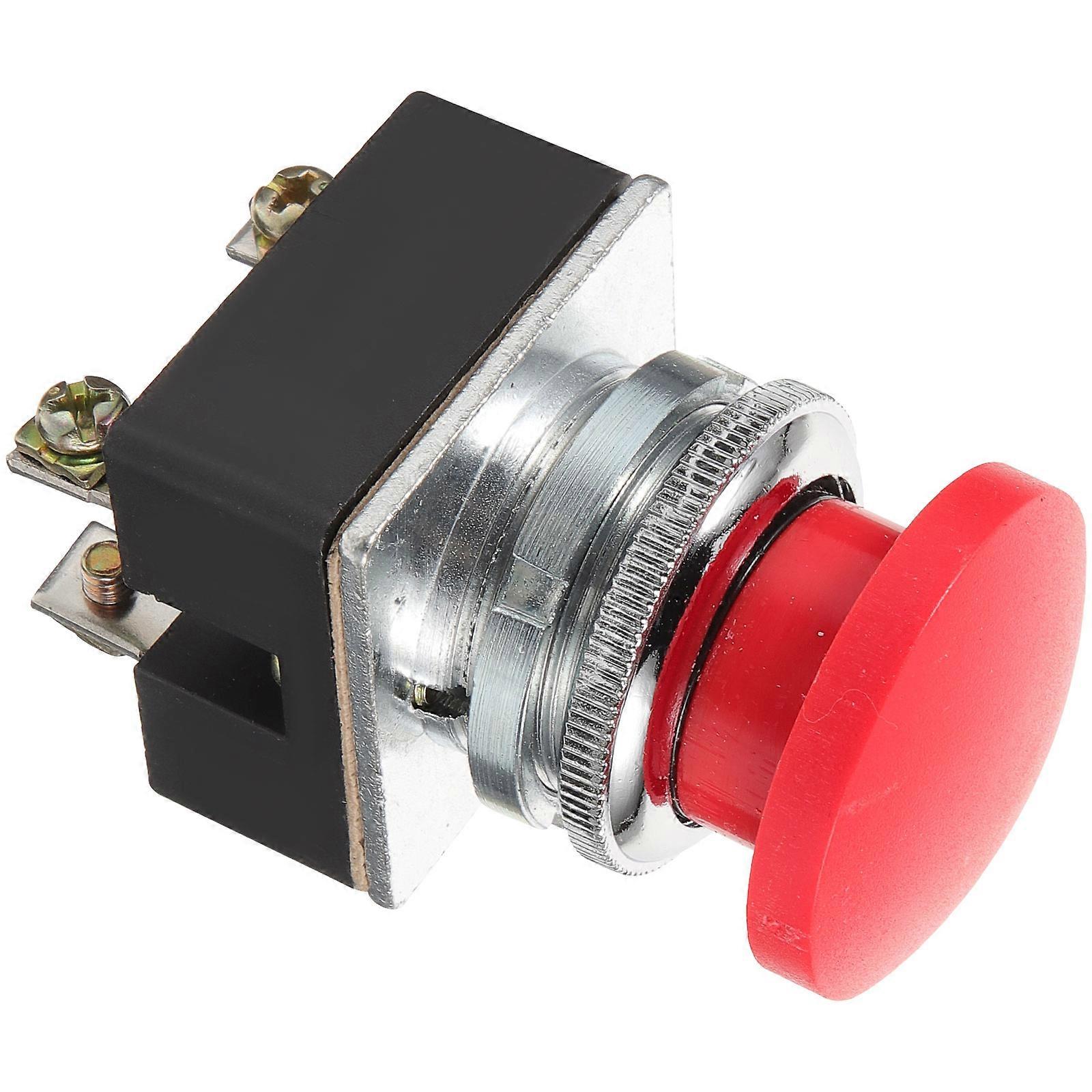 Push Button Momentary Push Button for Mechanical Equipment Plastic Red Auto Reset 1Pack