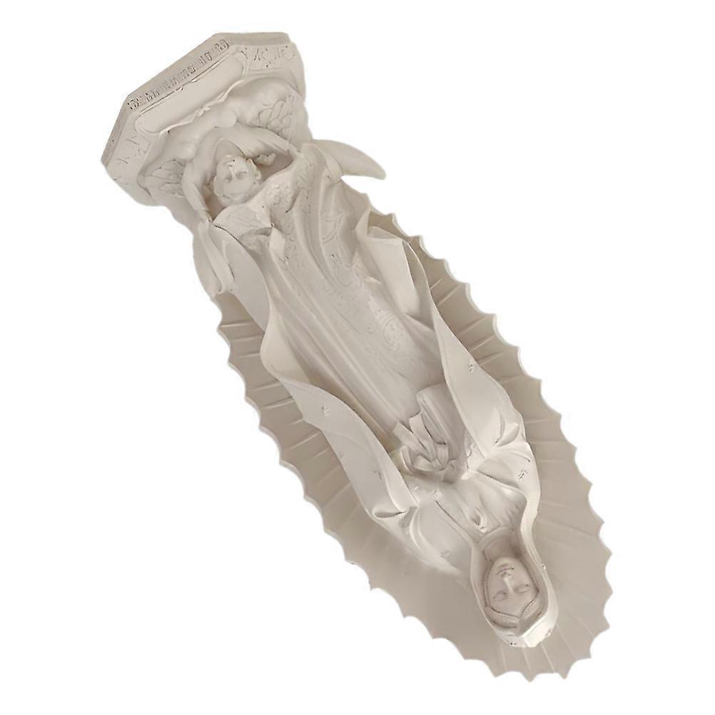 Resin Goddess Statue Blessed Mother Figurine for Home Decoration and Religious Events in White with 1Pack
