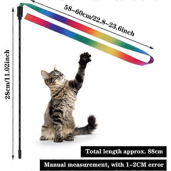 Interactive cat toys, 5 cat sticks with cloth strips, attract cats' attention