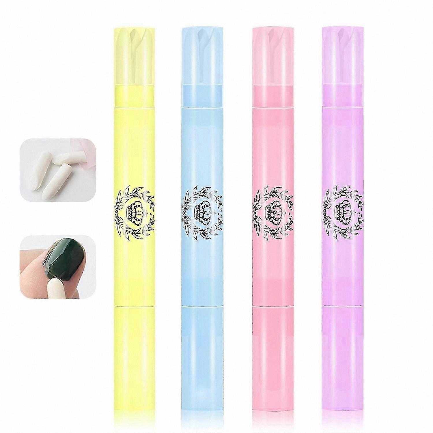 4-Pack Nail Polish Corrector Pens with Cotton Tips for Manicure and Makeup Touch-Ups