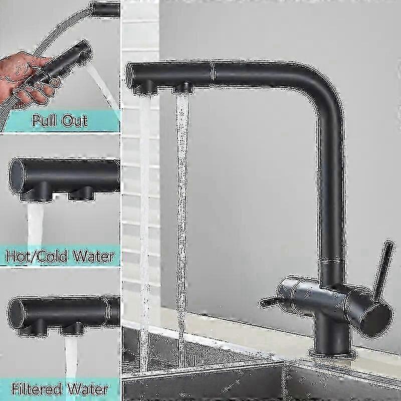 Pure Water Kitchen Faucet Pull Out Sprayer Head 360 Rotate Filtered...