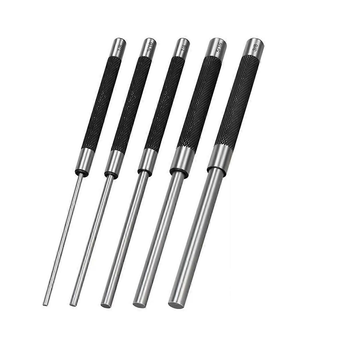 5PCS Roll Pin Punch Set,8-Inch Carbon Steel Pin Punch Tool Kit (1/8IN to 3/8IN) with Storage for Wat