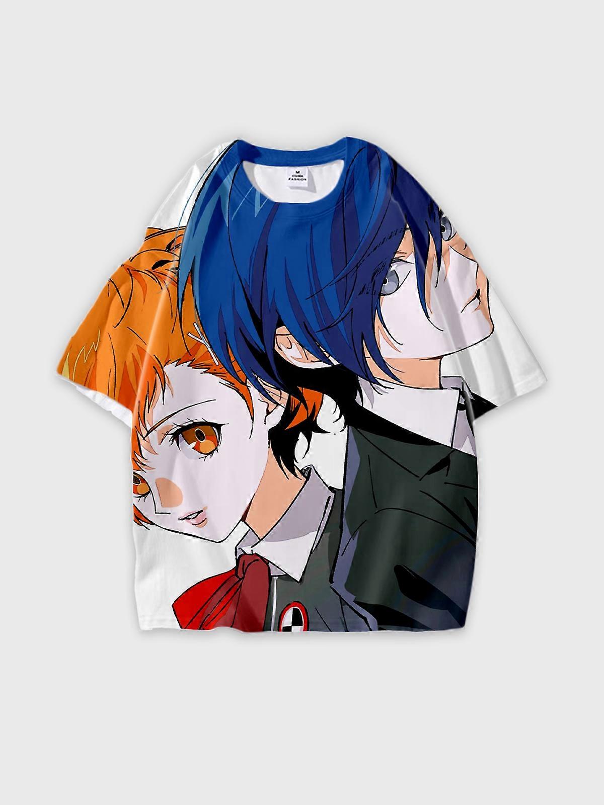 T-Shirt Short Sleeve Round Neck, Summer Casual Loose Graphic Tee, Unisex PERSONA V1977