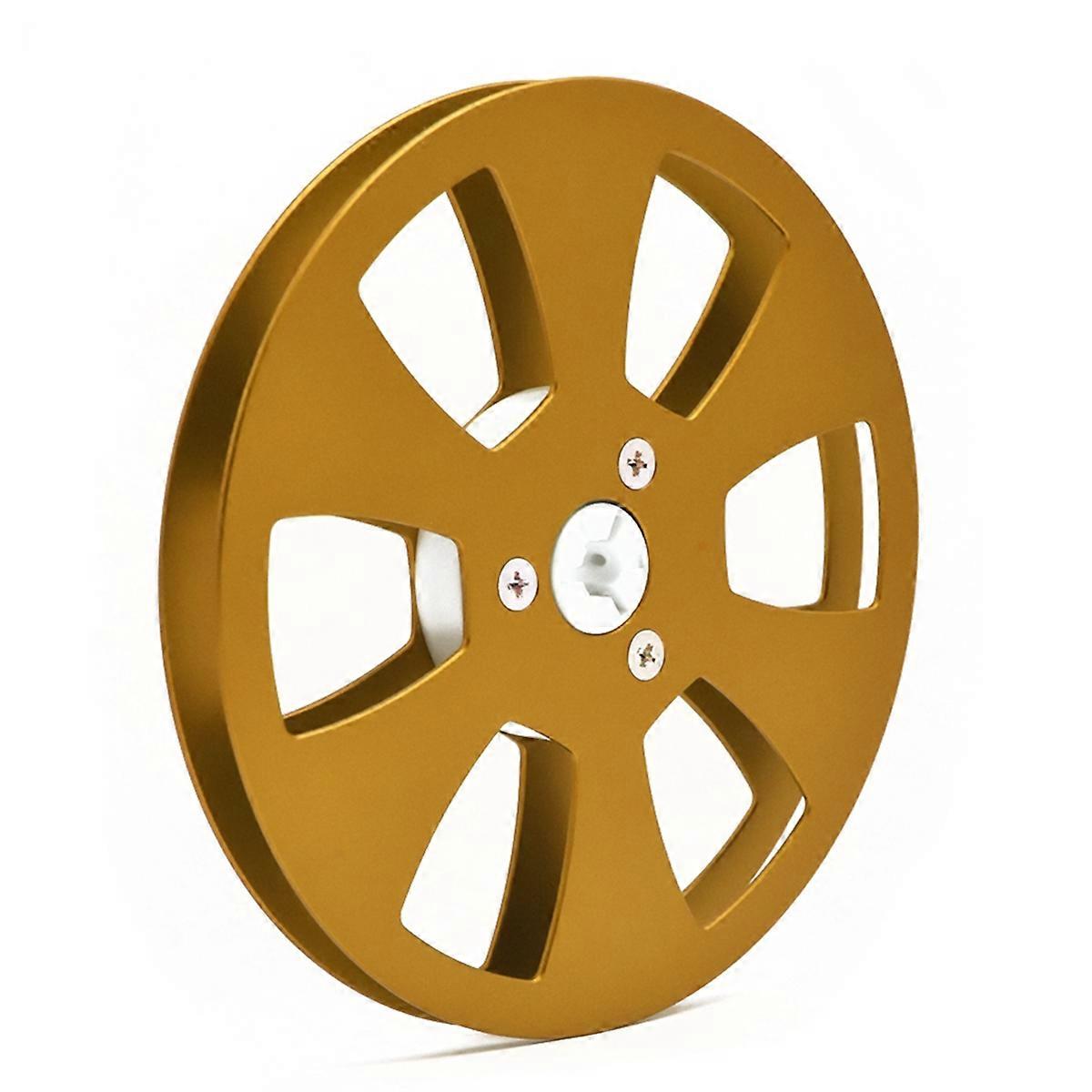 5 Inch Empty Reel for Reel to Reel Tape Recorders for Open Reel Sound Deck, Aluminum Alloy Recording Takeup Reel Gold