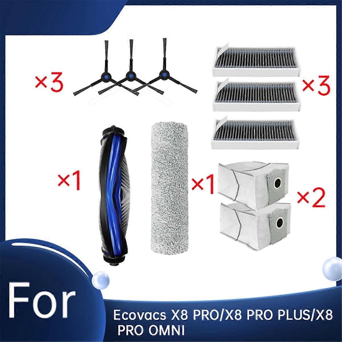 Main Roller Brush+Roller Kit for X8 PRO/X8 /X8 PRO OMNI HEPA Filter Side Brush Dust Bag Vacuum Parts