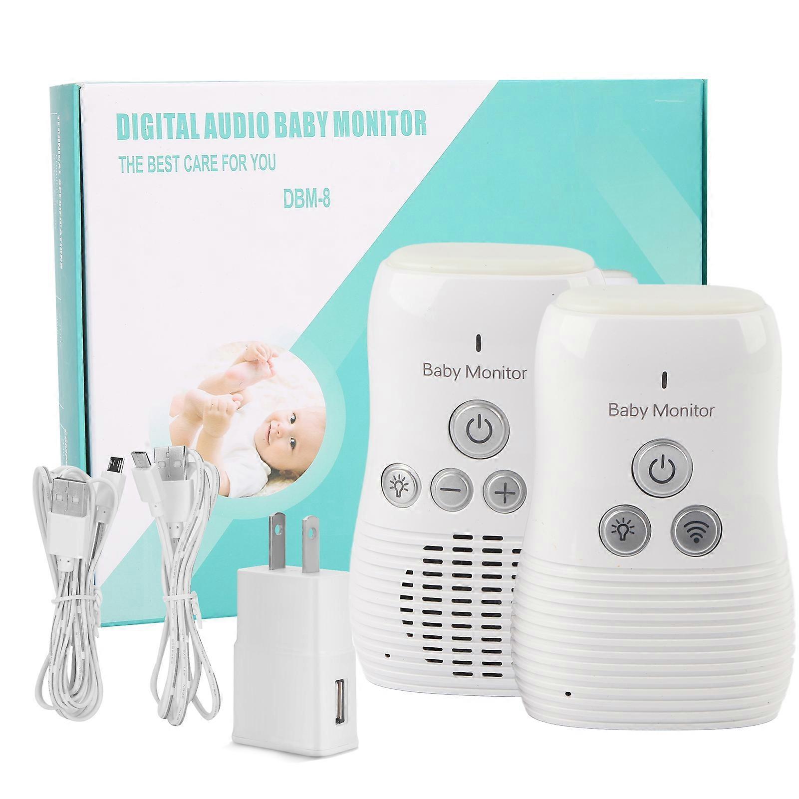 Baby Audio Monitor Two-Way Talk Wireless Infant Intercom with Night Light Home Security Device for Nursery Monitoring