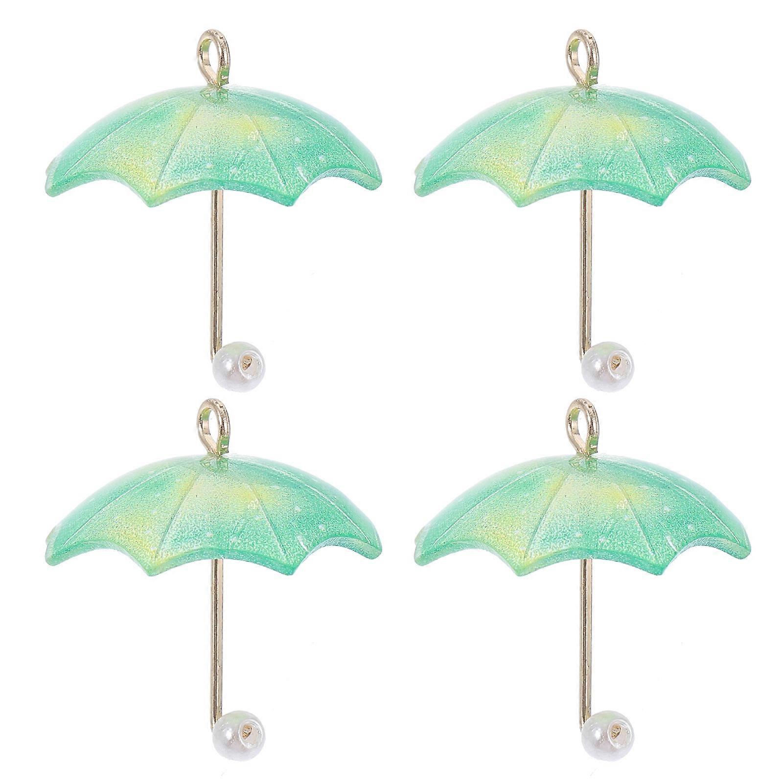 Yndig paraply øreringe ornament til kvinder iført 4 stk akryl grøn