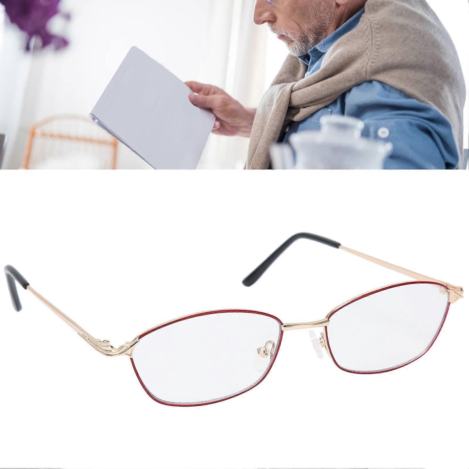 Red Frame +1.00 Bifocal Reading Glasses Blue Light Blocking