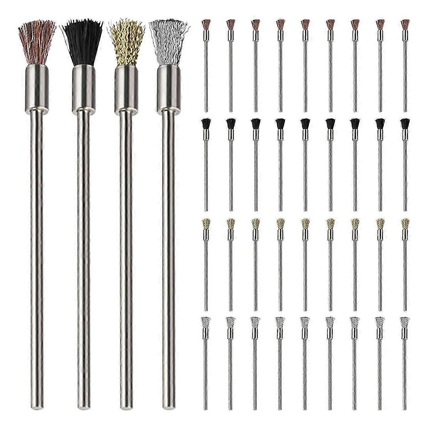 40Pc Extended Wire Brush for Cleaning, 3mm Mandrel Rust Paint Removal