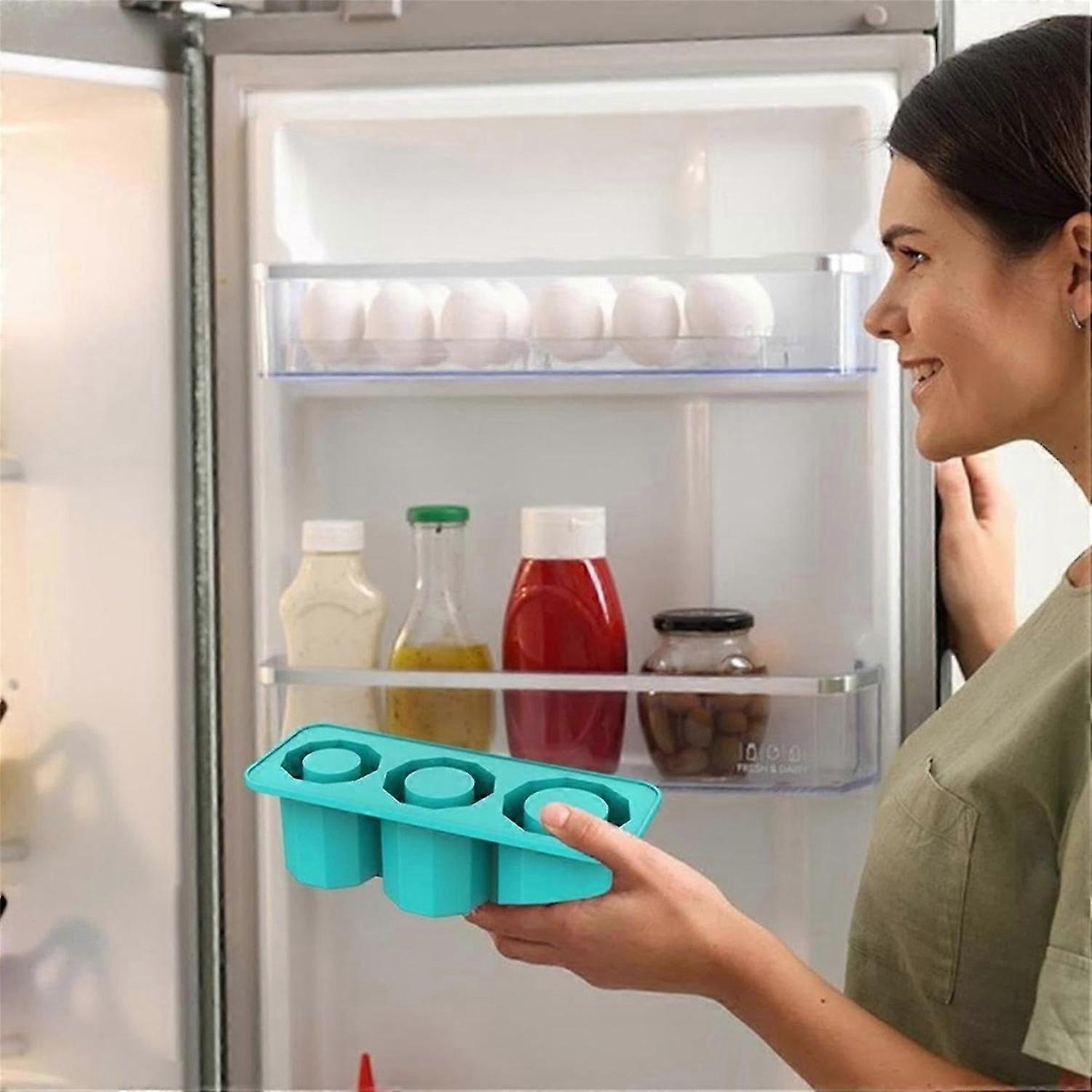 Ice Square Tray for Stanley Cups, Silicone Ice Square Molds with Lid for Making 3 Hollow Cylinder Ic