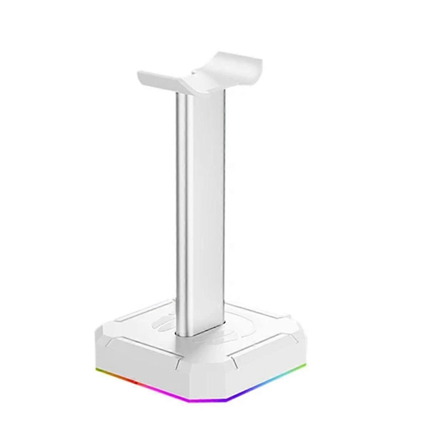 Headphone Bracket Display Rack RGB Backlight Head Mounted Stand Holder Desktop Organizer Vertical Bracket Hanger,White