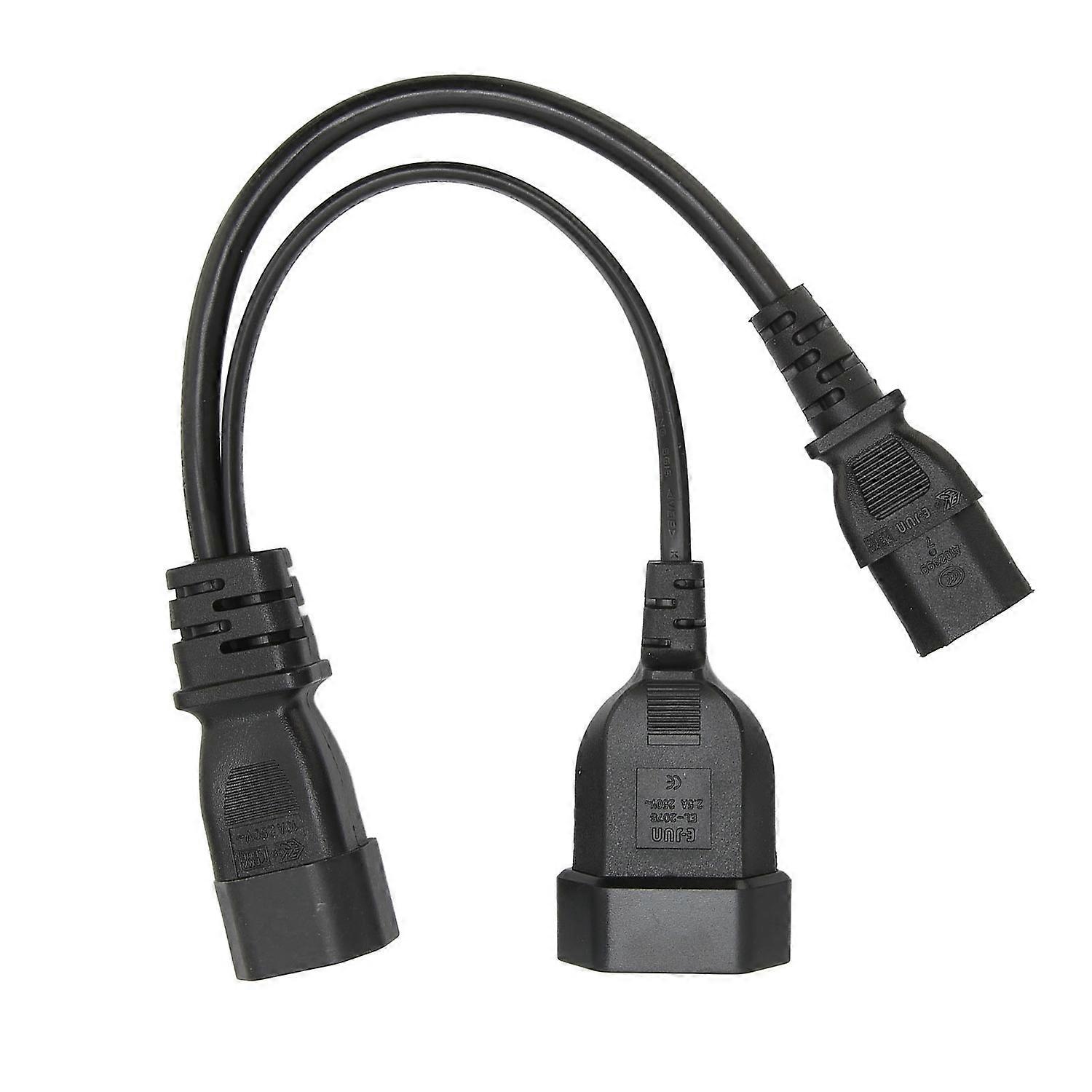 Feature:
1. PROFESSIONAL DESIGN: IEC320 C14 male to C13 and EU4.0 female Y power cord and it convert