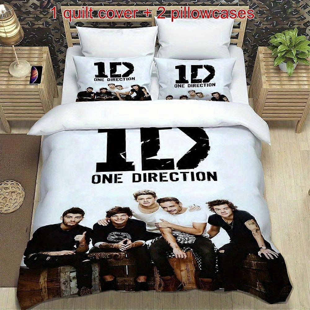 TE1257 3kpl One Direction British Idol Group 1D mainosjuliste, jossa näkyy nuorekas elinvoima teematulostus kolmiosainen vuodevaatteet, pehmeä