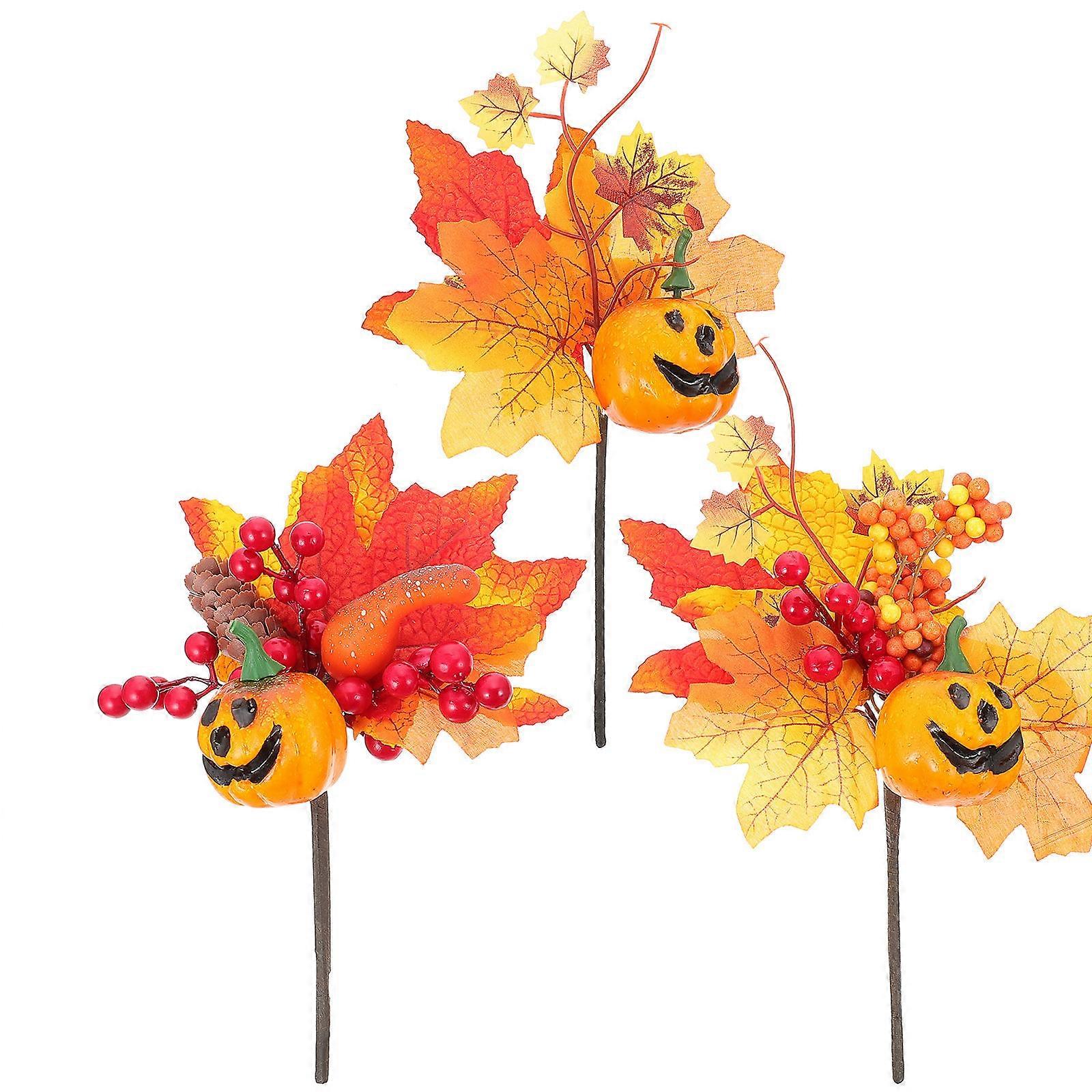 Thanksgiving Pumpkin Branch Artificial for Vase Filling 12Pcs