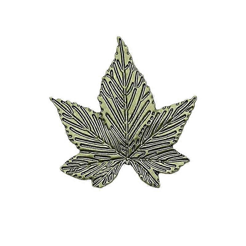 Maple Leaf Badge Metal Brooch, Vintage French Charm, Simple Suit Pin, Botanical Leaf, Anti-Fraud