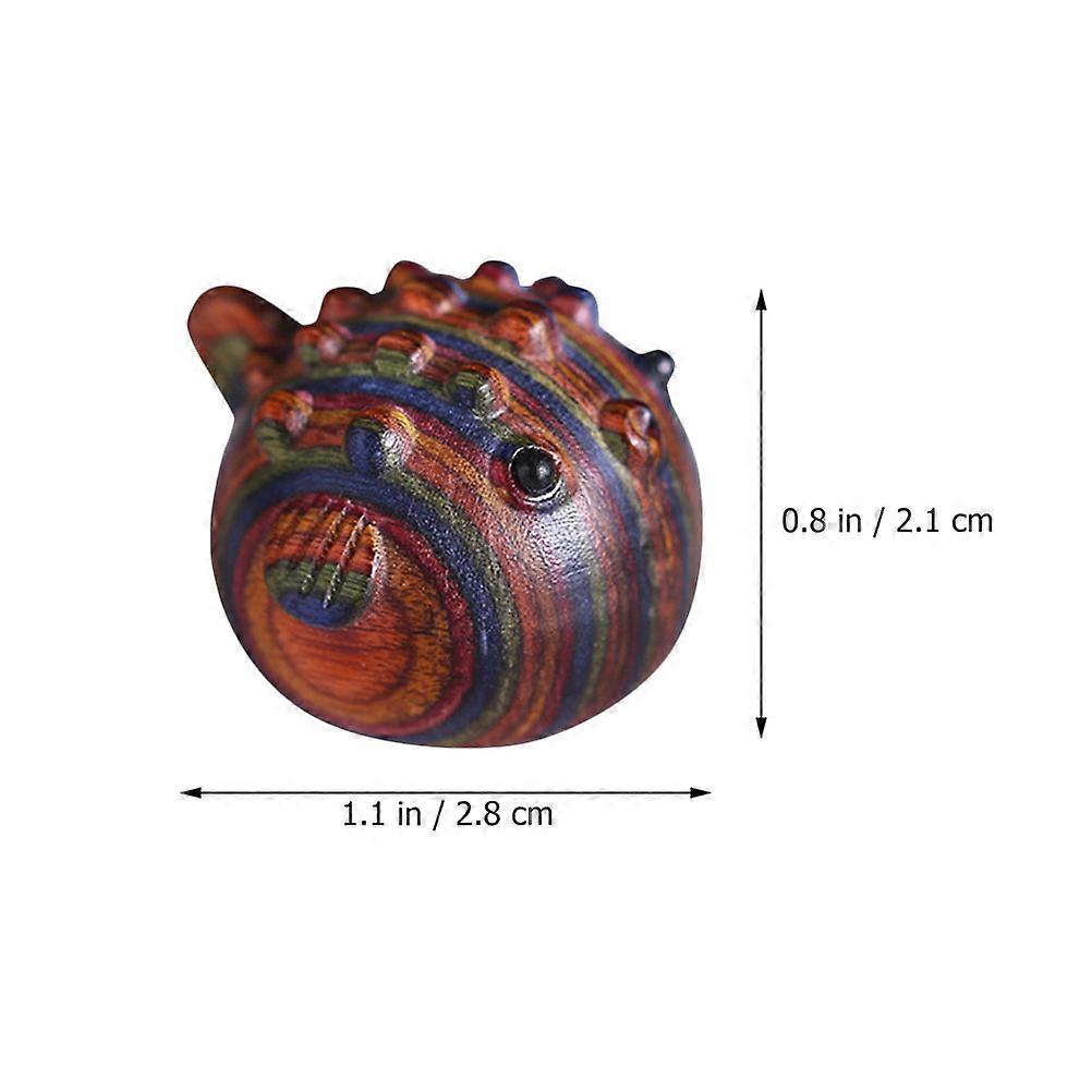 Coffee Wooden Globefish for Decor 6Pcs Simple Style Fish Ornament Set