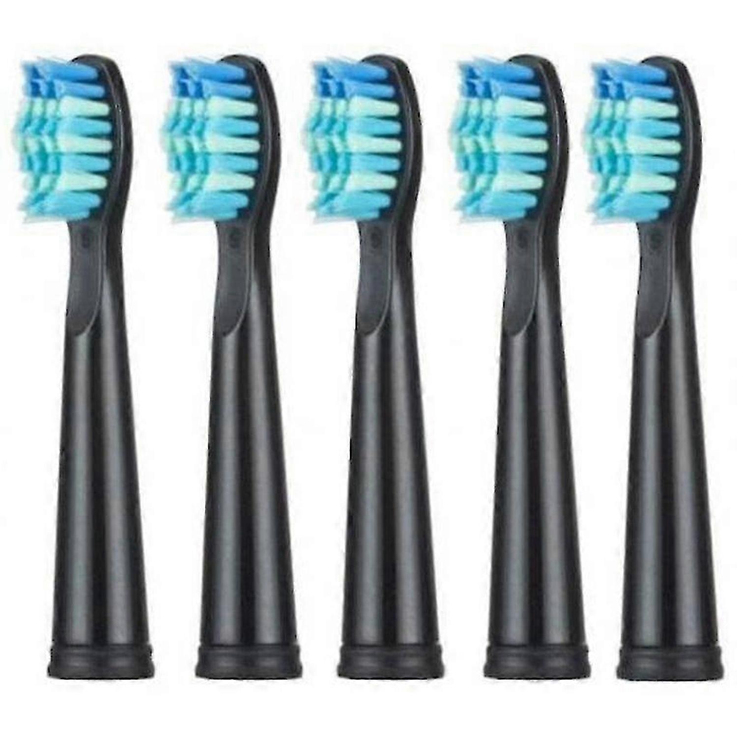 Toothbrush Replacement Heads Mini Replaceable Brush Head 5Pcs Black