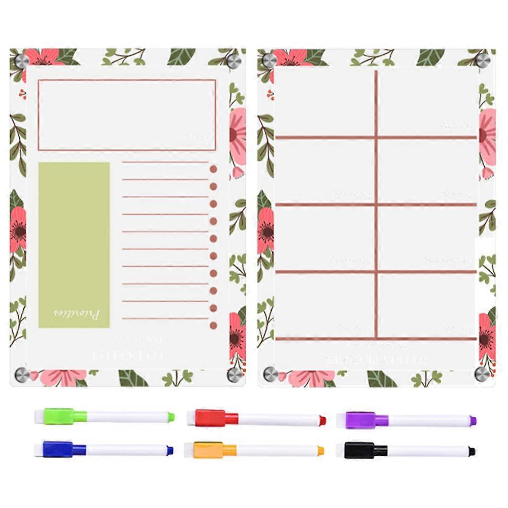 Magnetic Acrylic Weekly Calendar for Fridge with Dry Erase Function 1Set