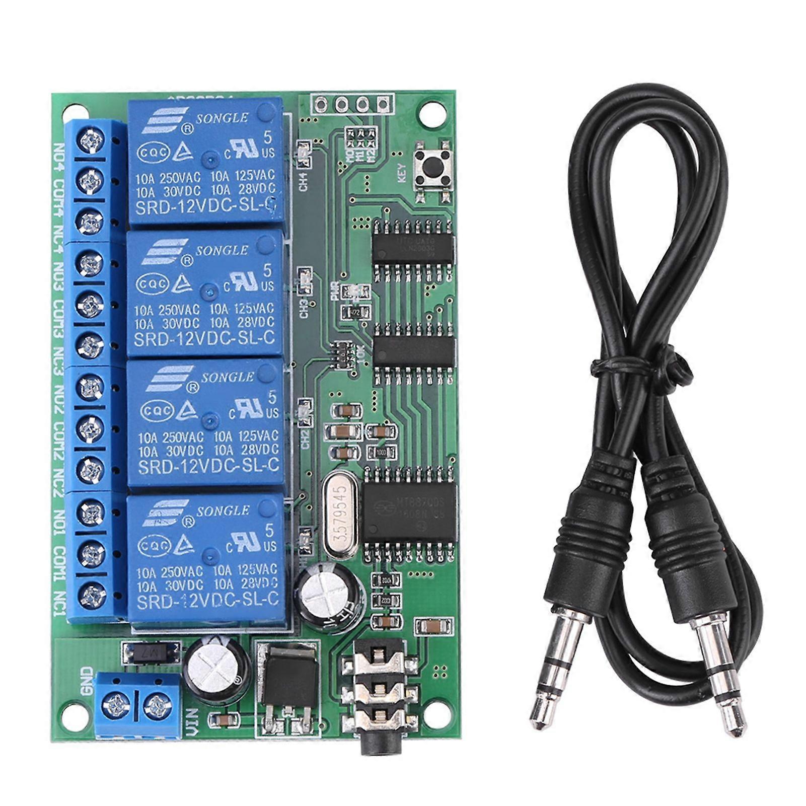 AD22B04 12V 4-Kanal-DTMF-Tonsignal-Decoder-Relais-Telefon-Fernbedienung SPS