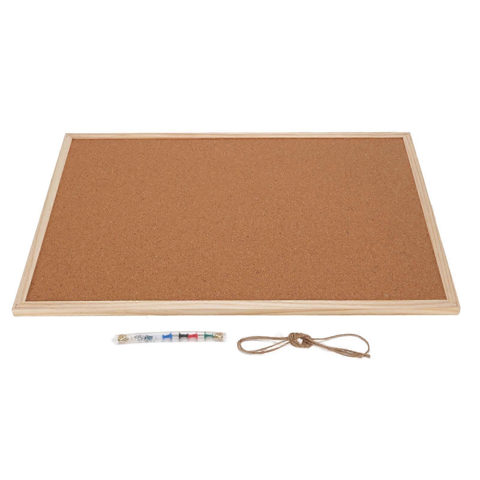 Cork Board 40x60cm Double Sided Wooden Frame Cork Bulletin Board for Office School Home