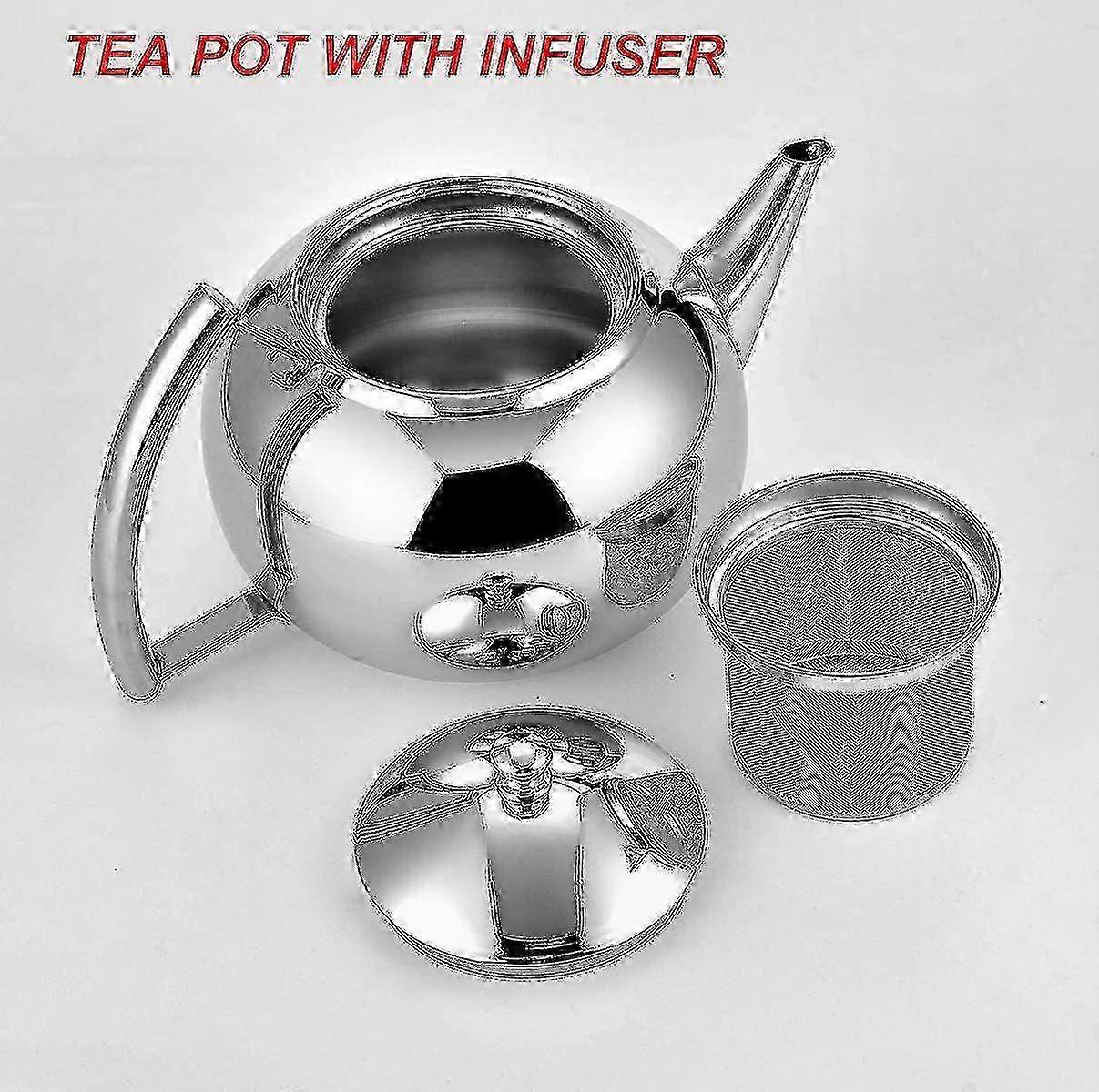 2L Stainless Steel Tea Kettle with Infuser for Loose Leaf Tea Brewing