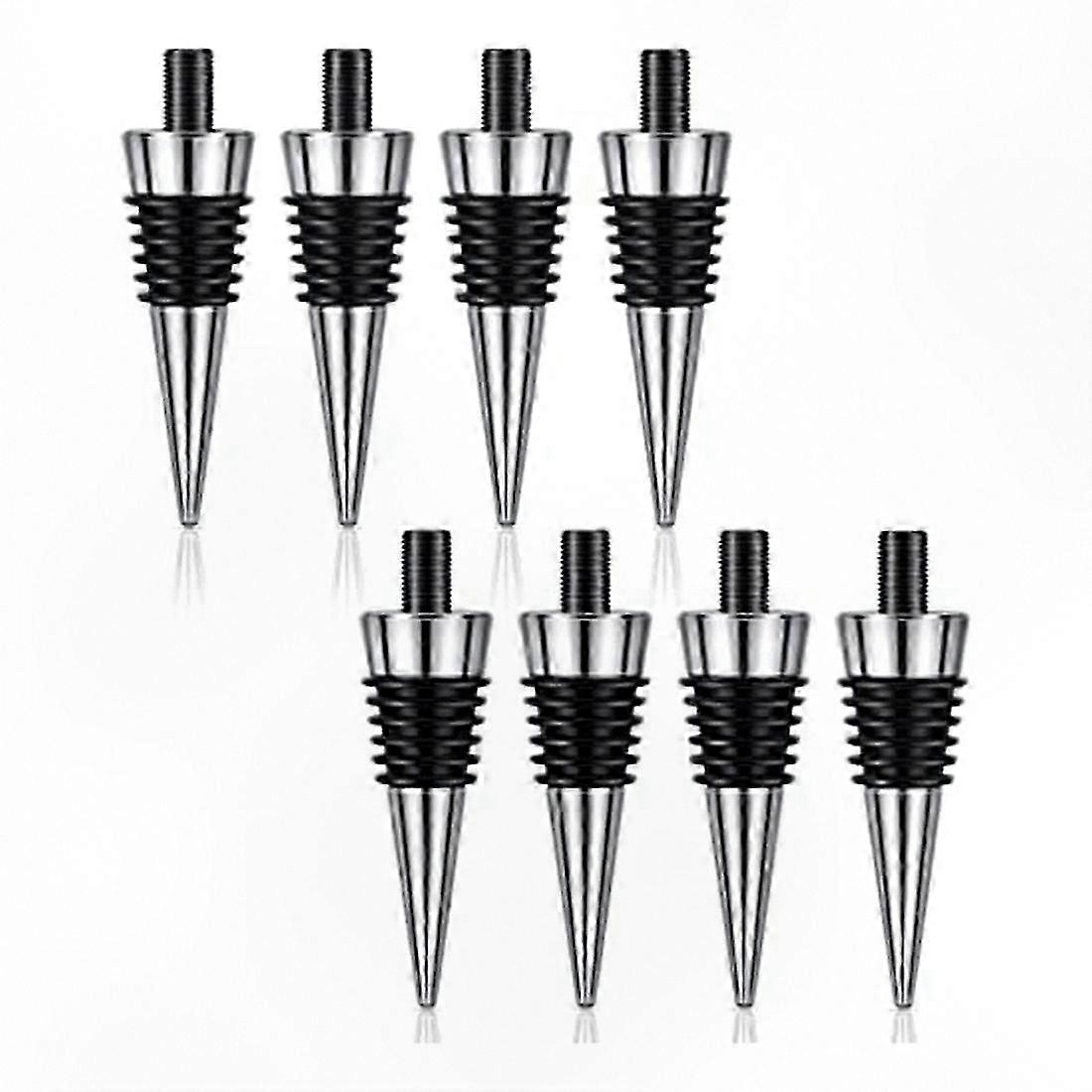 Set of 8 Metal Wine Stoppers with Cork Design for Parties and Celebrations