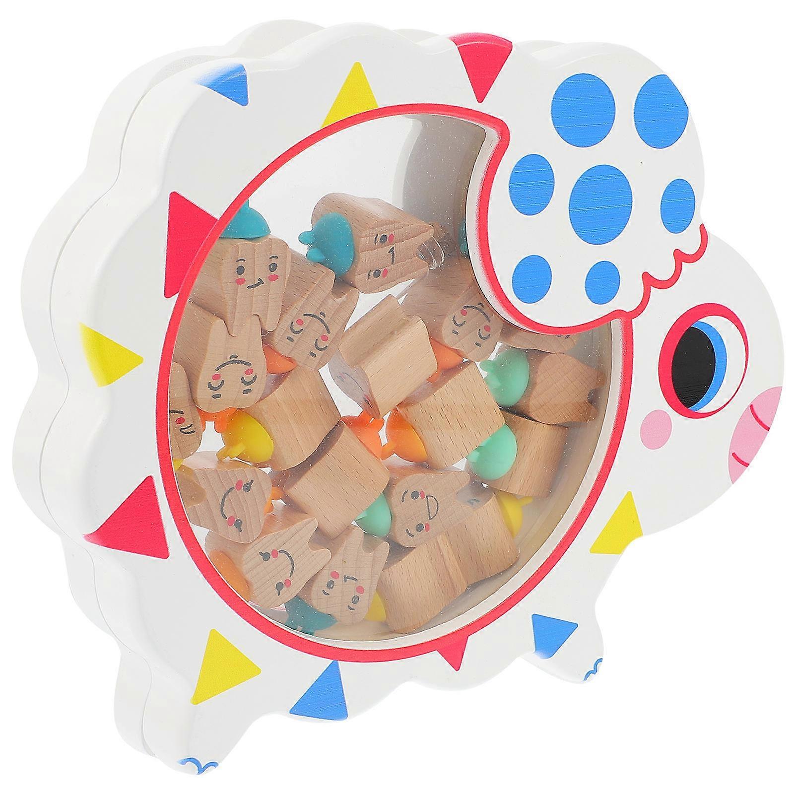 Wood Baby Teeth Case with Lanugo Container for 40Pcs Storage