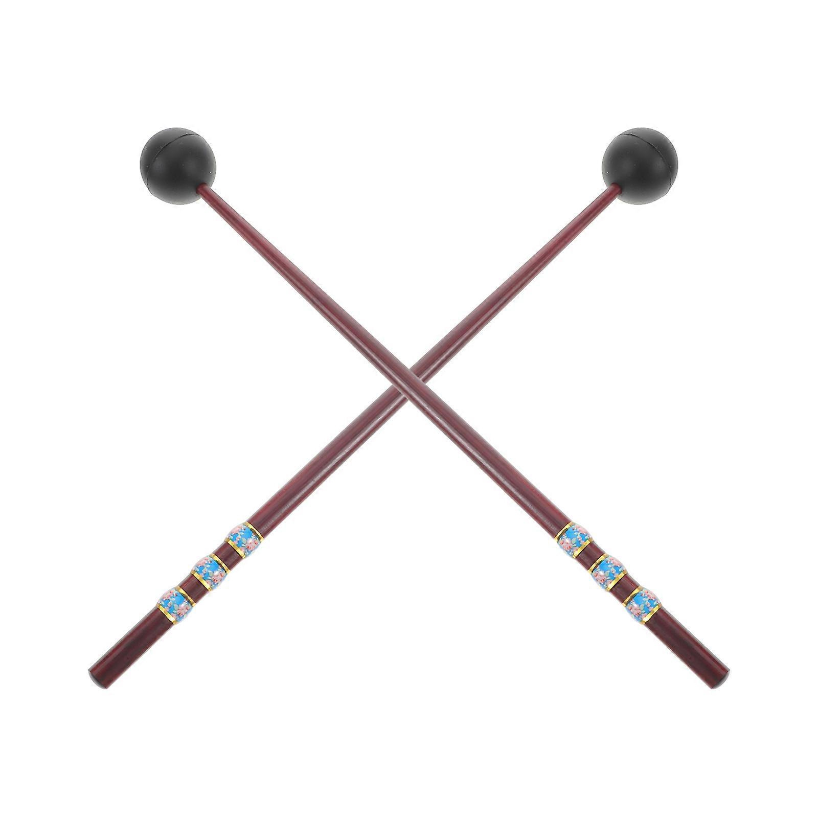 악기 연주용 타악기 드럼스틱 마림바 멀릿 3쌍 브라운 우드