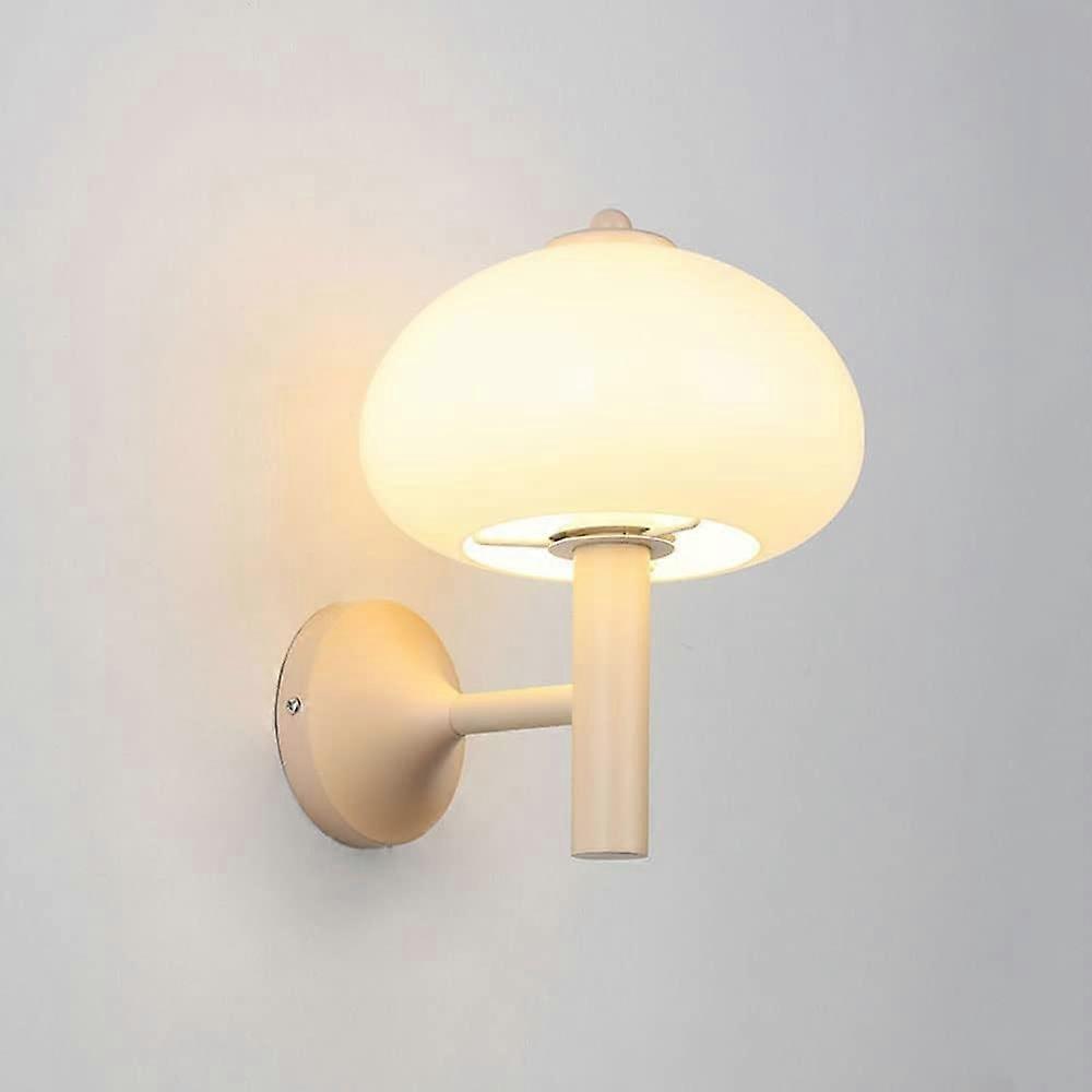 Wall Sconce Lamp White Glass Shade Modern Indoor Wall Mount Lighting Fixture E27 Socket
