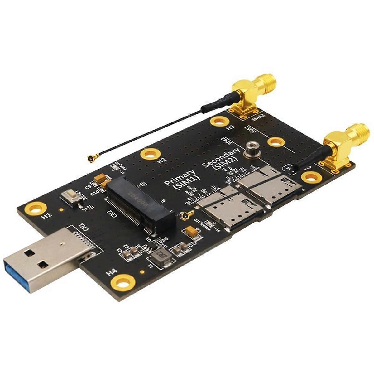 NGFF M.2 Key B to USB 3.0 Adapter Expansion Card for 3G/4G/5G Module M.2 Wifi Card Dual NANO SIM Card Slot 5G Antenna
