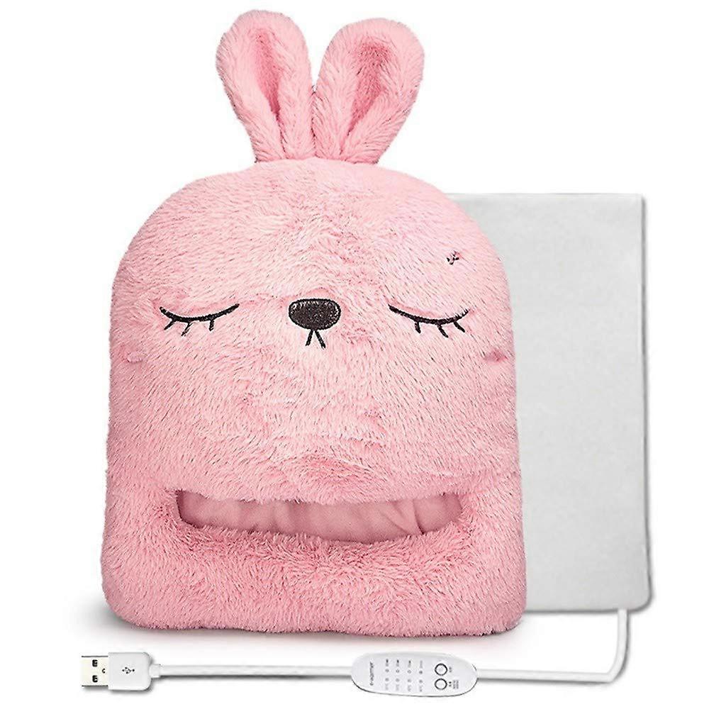 Electric Foot Warmer for Office with 3 Temperature Settings, 4 Timers, Machine-Washable, Anti-Slip Sole, Pink