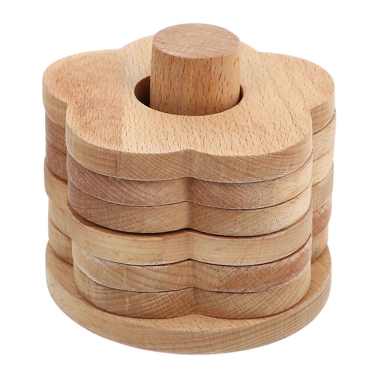 Creative Cup Mats Birch Insulation Pads for Home Use 21Pcs with Rack