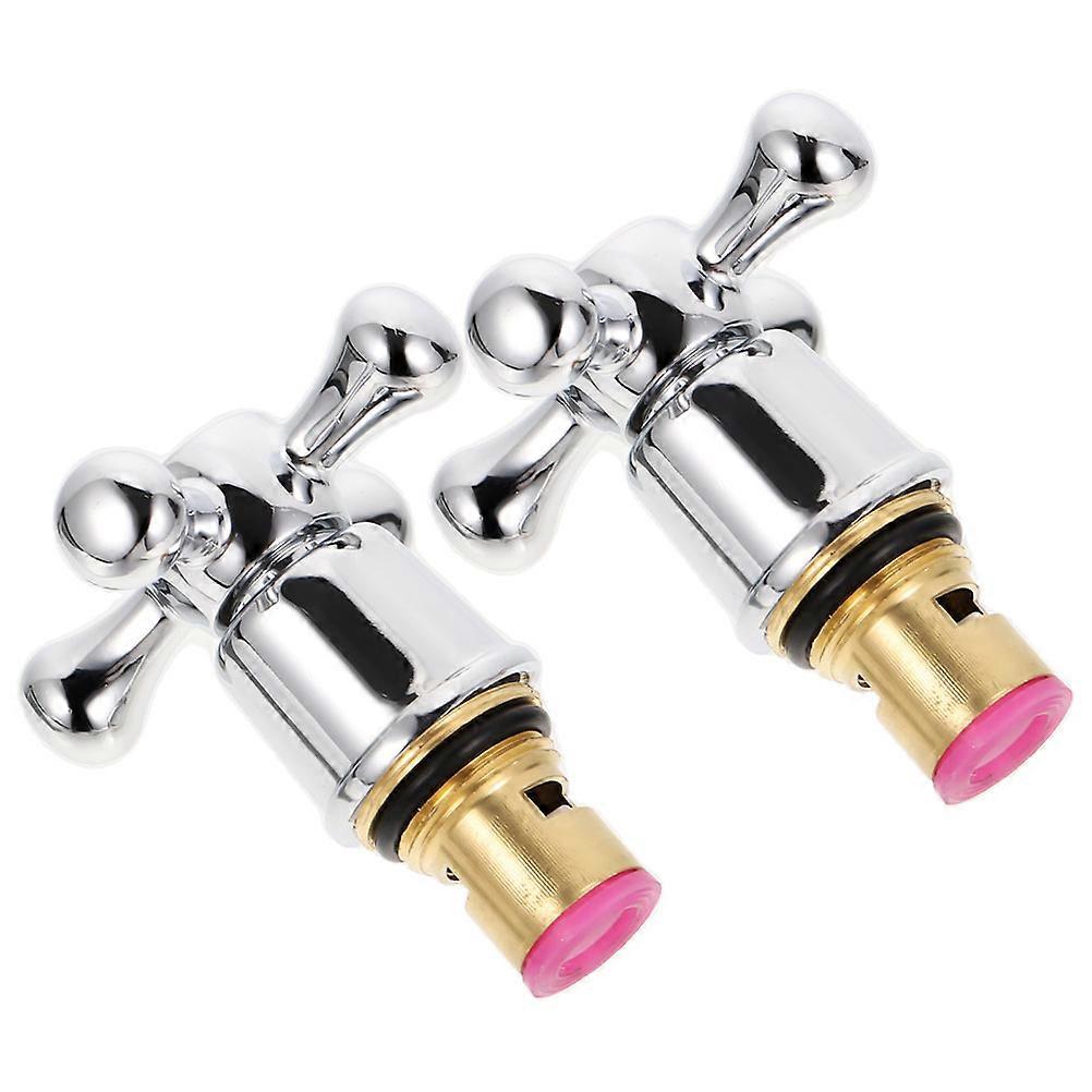 Faucet Hand Wheel Replacement for Cold Hot Use Brass 6Pcs Set