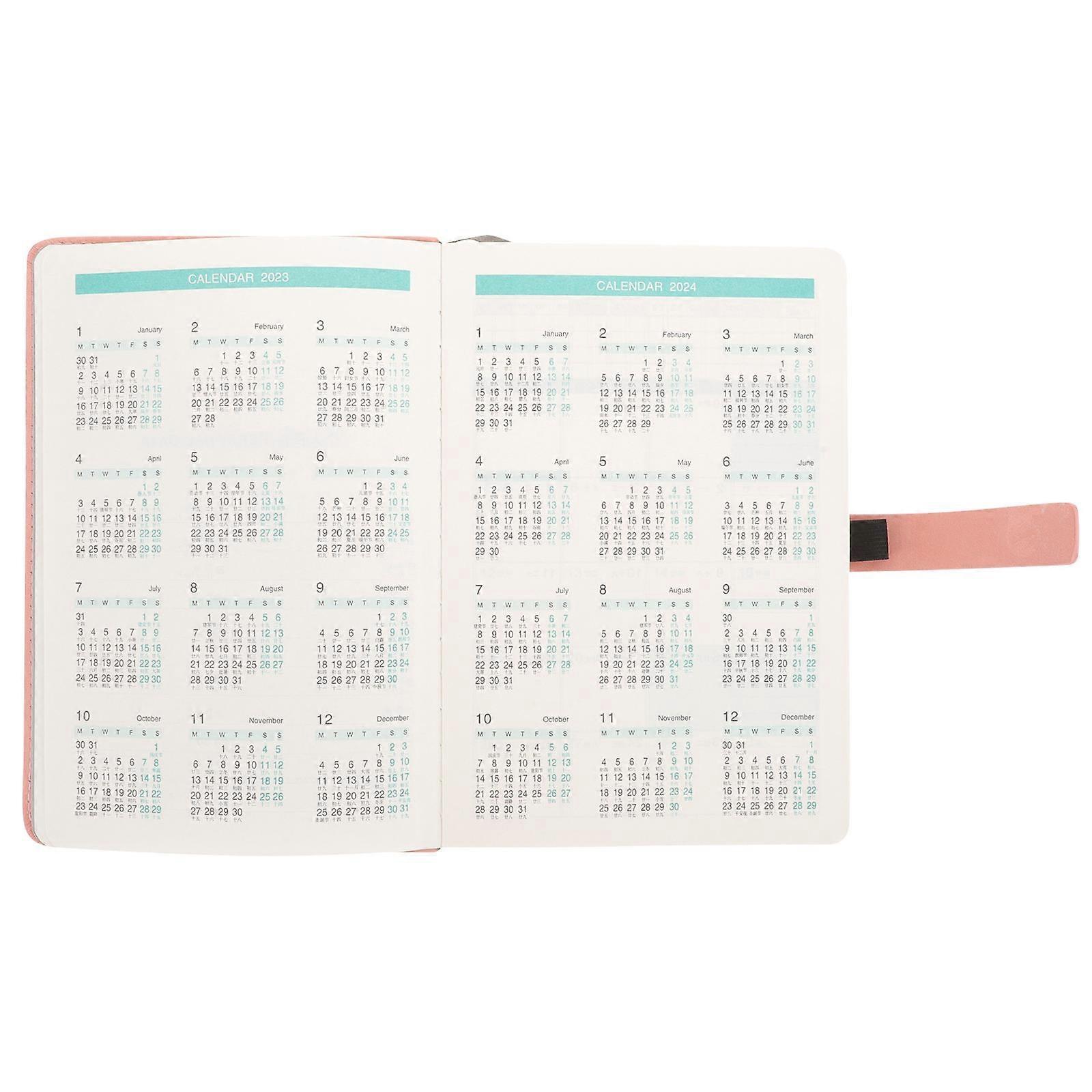 Pink Yearly Notebook Planner with Monthly Planner for Daily Use 2Pcs