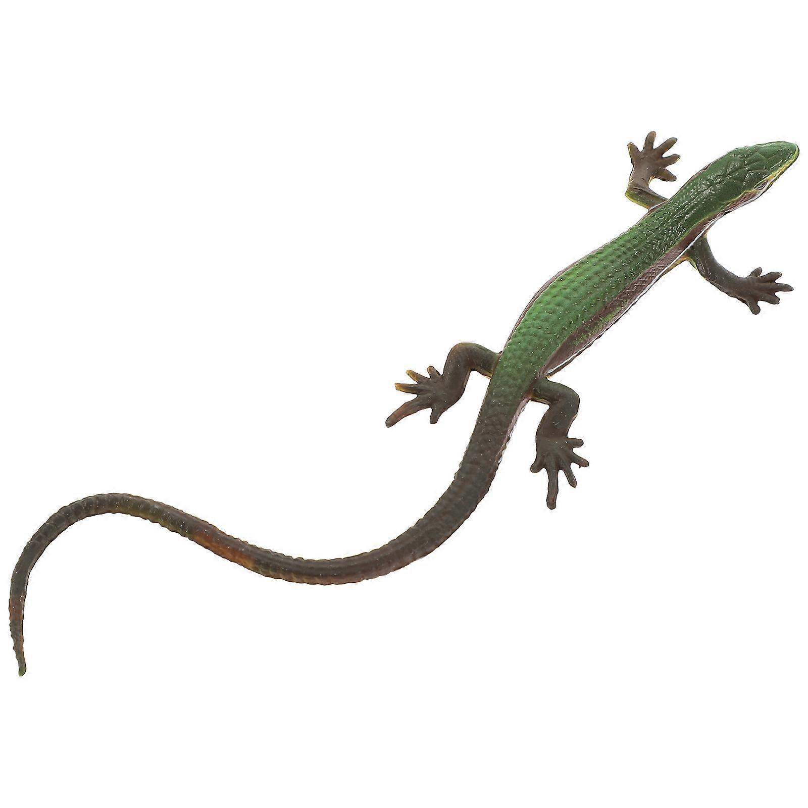 Simulation Fake Lizard Model 2Pcs Olive For Garden Bonsai Decoration And Learning Activities