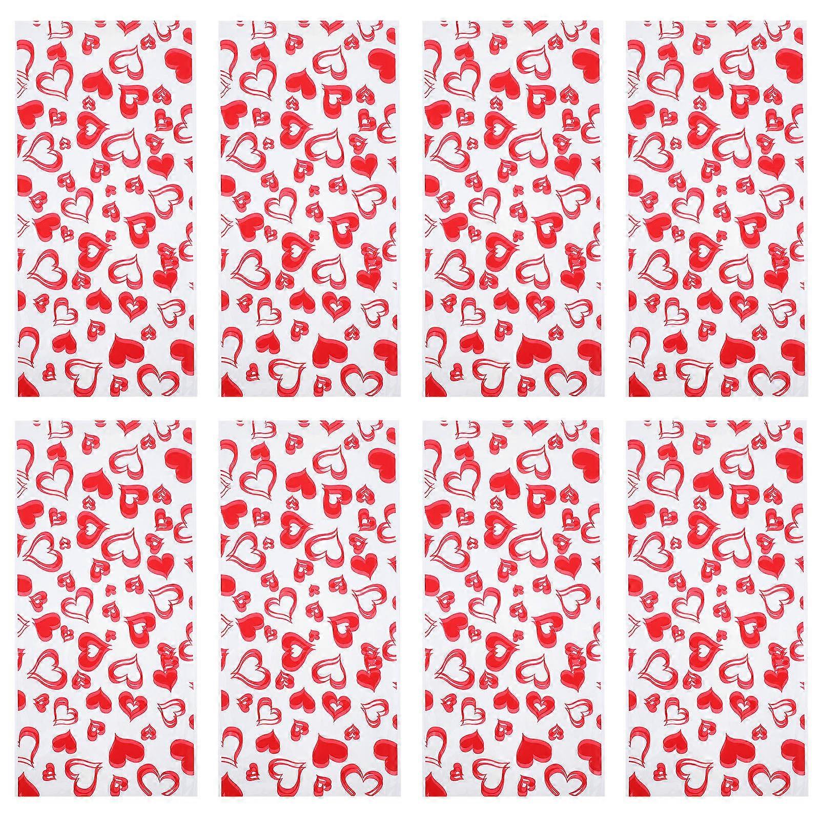 Valentine's Day Candy Bag Heart-Shaped Transparent Pouches Resealable Protect from Dust 50Pcs