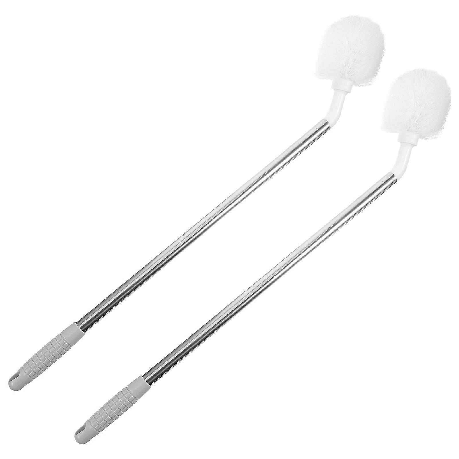 Household Scrubbing Brush with Long Handle for Sinks Pots Cleaning Assorted Color 2Pcs
