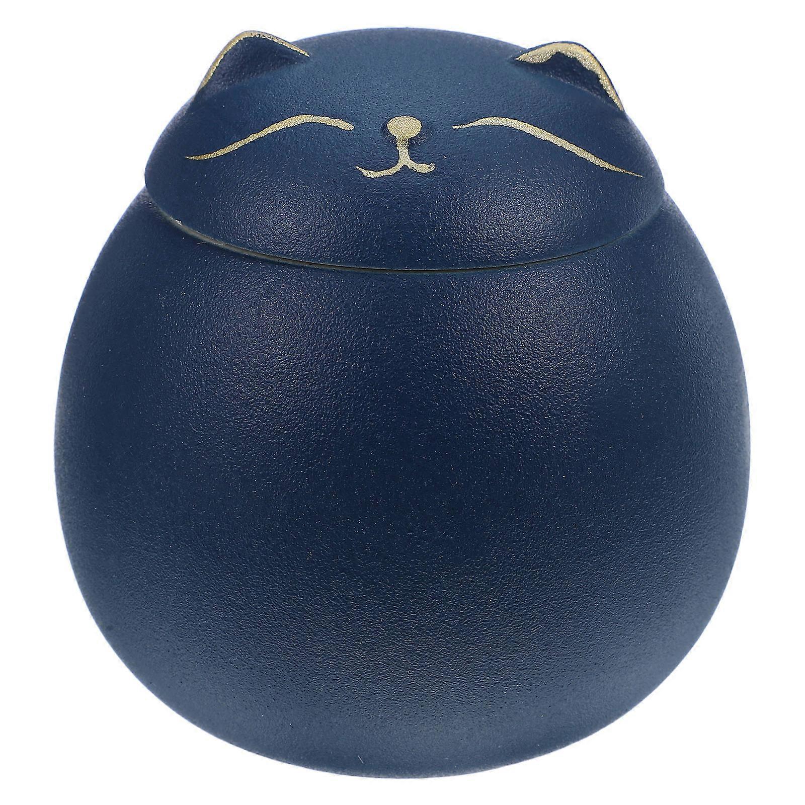 Ceramic Tea Canister Blue for Storage 2Pcs Suitable for Tea Room
