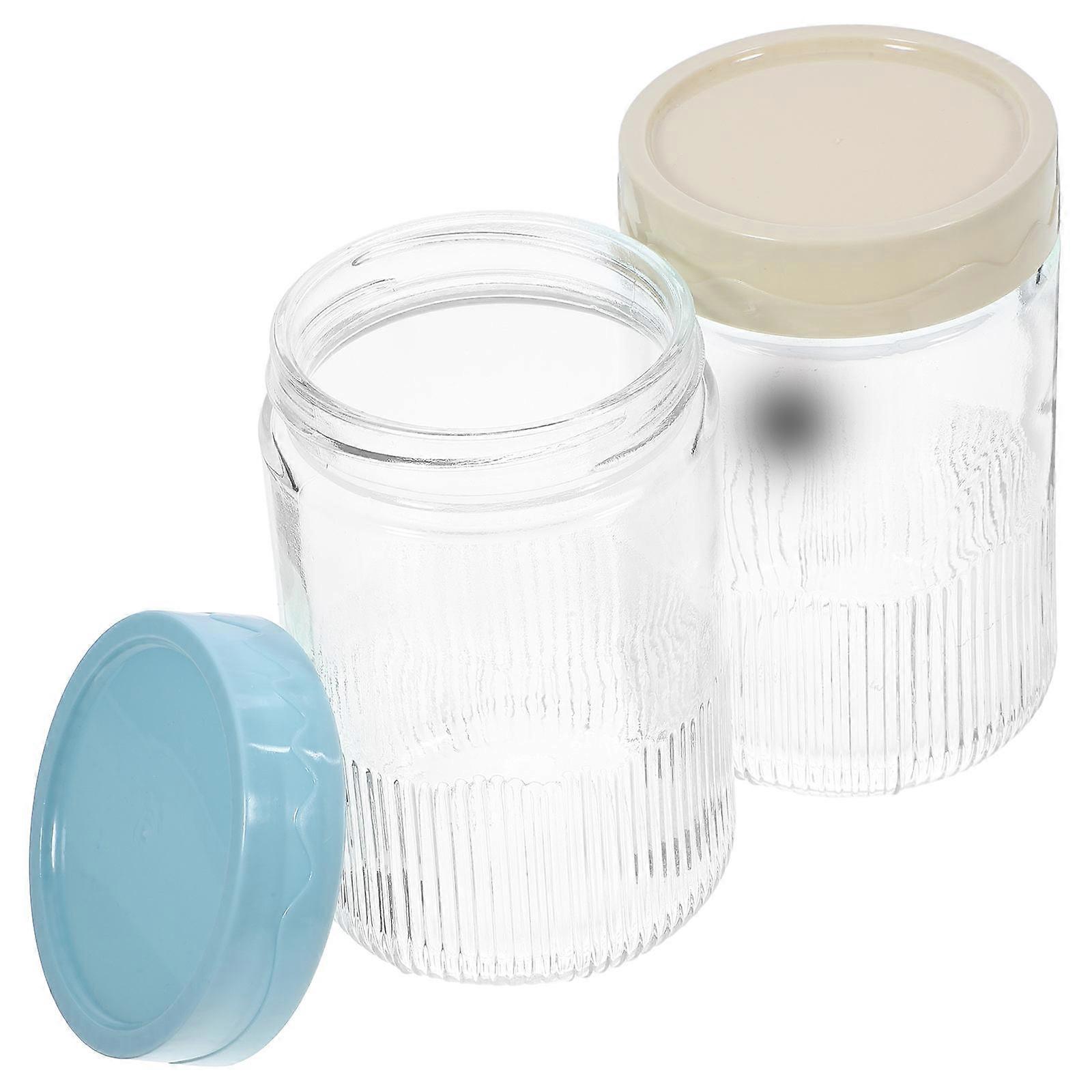 Glass Food Storage Jar Airtight Seal For Kitchen 6 Pcs Assorted Color Container Moisture Protection