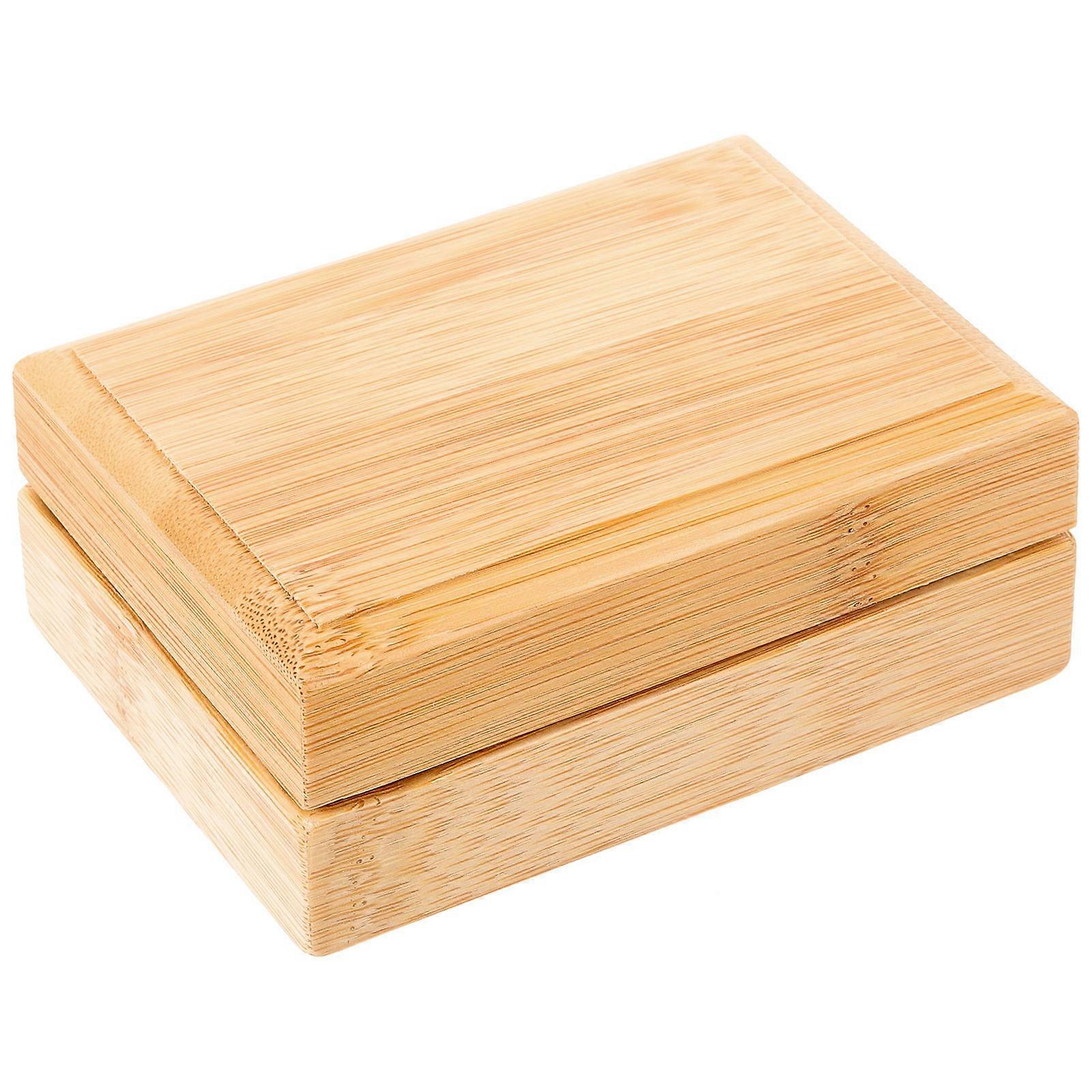 Bamboo Soap Holder 2Pcs Soap Drain Holder for Bathroom Storage Use