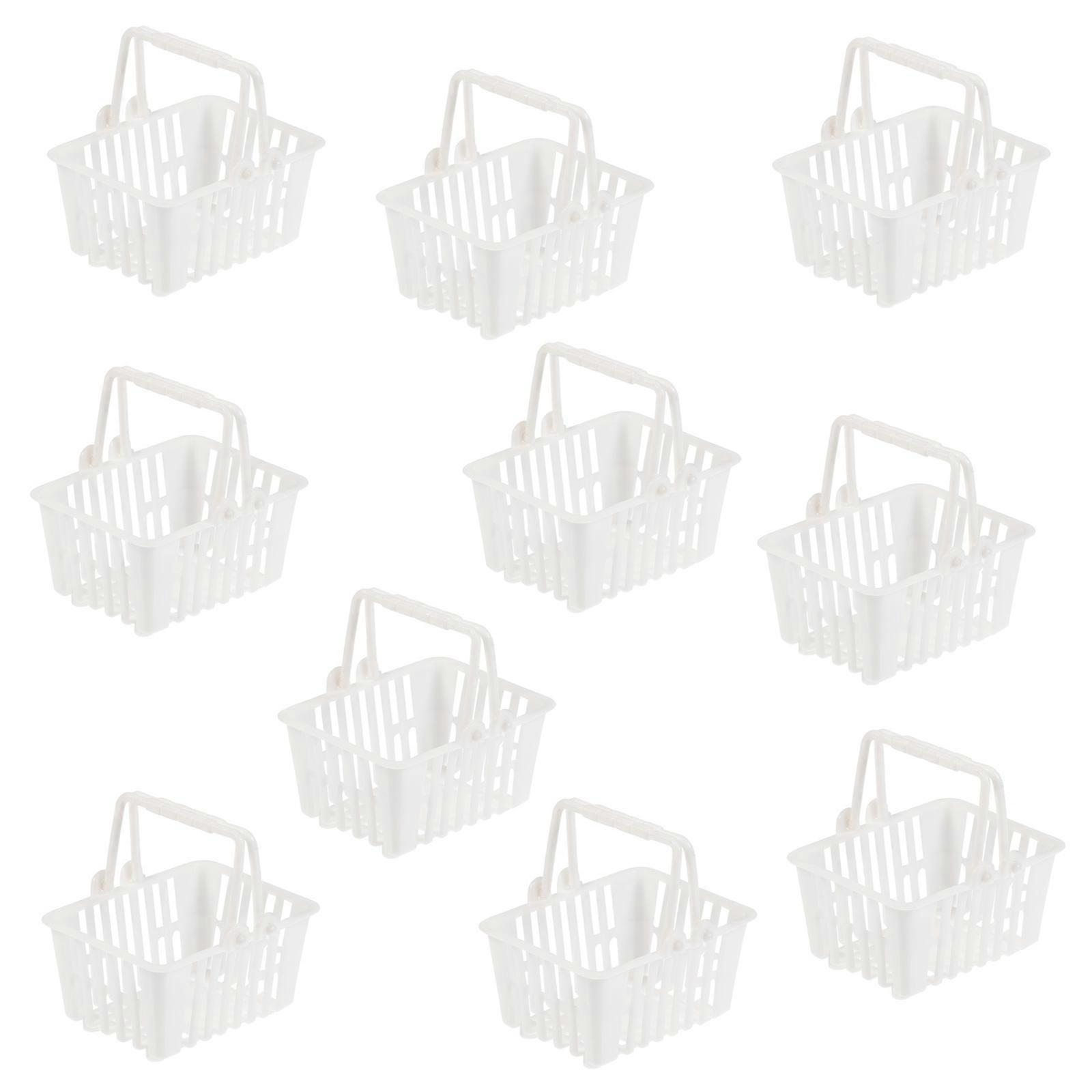Simulation Shopping Baskets Plastic Basket Toys for Decoration 10Pcs Set