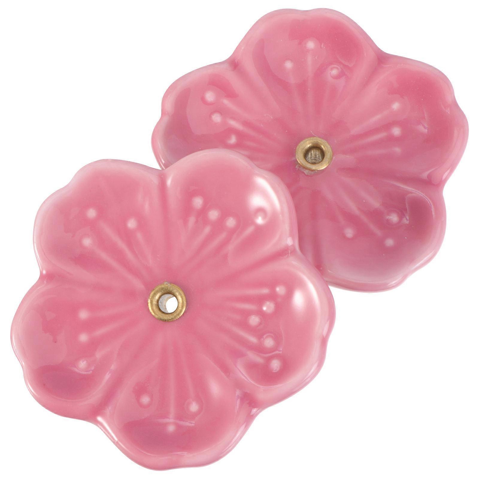 Pink Ceramic Incense Burner Decorative Incense Plate for 4Pcs