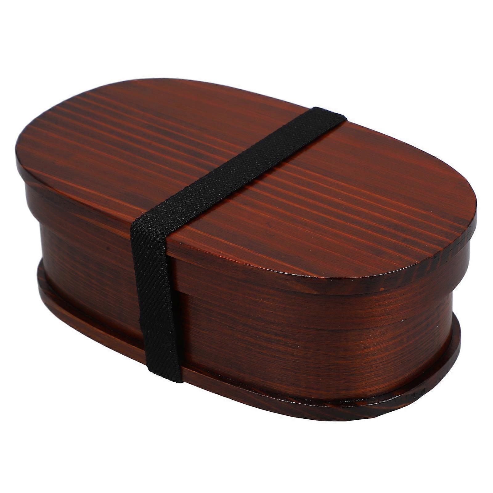Rectangular Japanese Bento Box 2Pcs Food Container Perfect For Outdoor Use With Wood Material And Practical Binding Belt