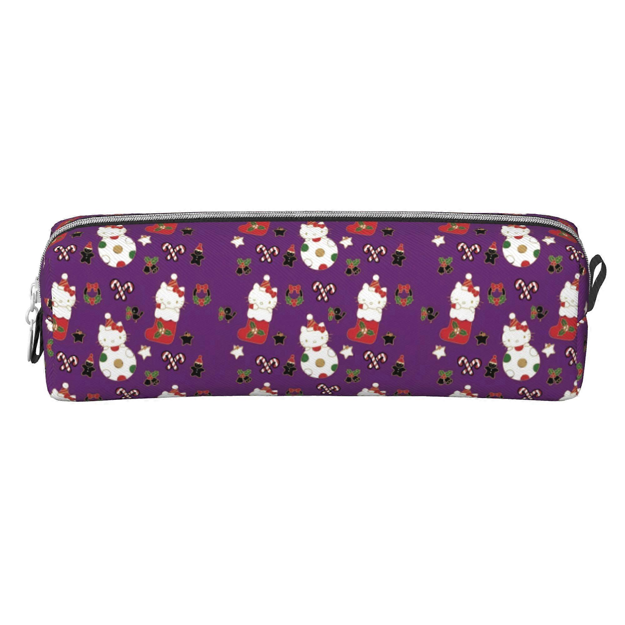 Hello Kitty Christmas all-over print leather simple zipper pencil case Multifunctional