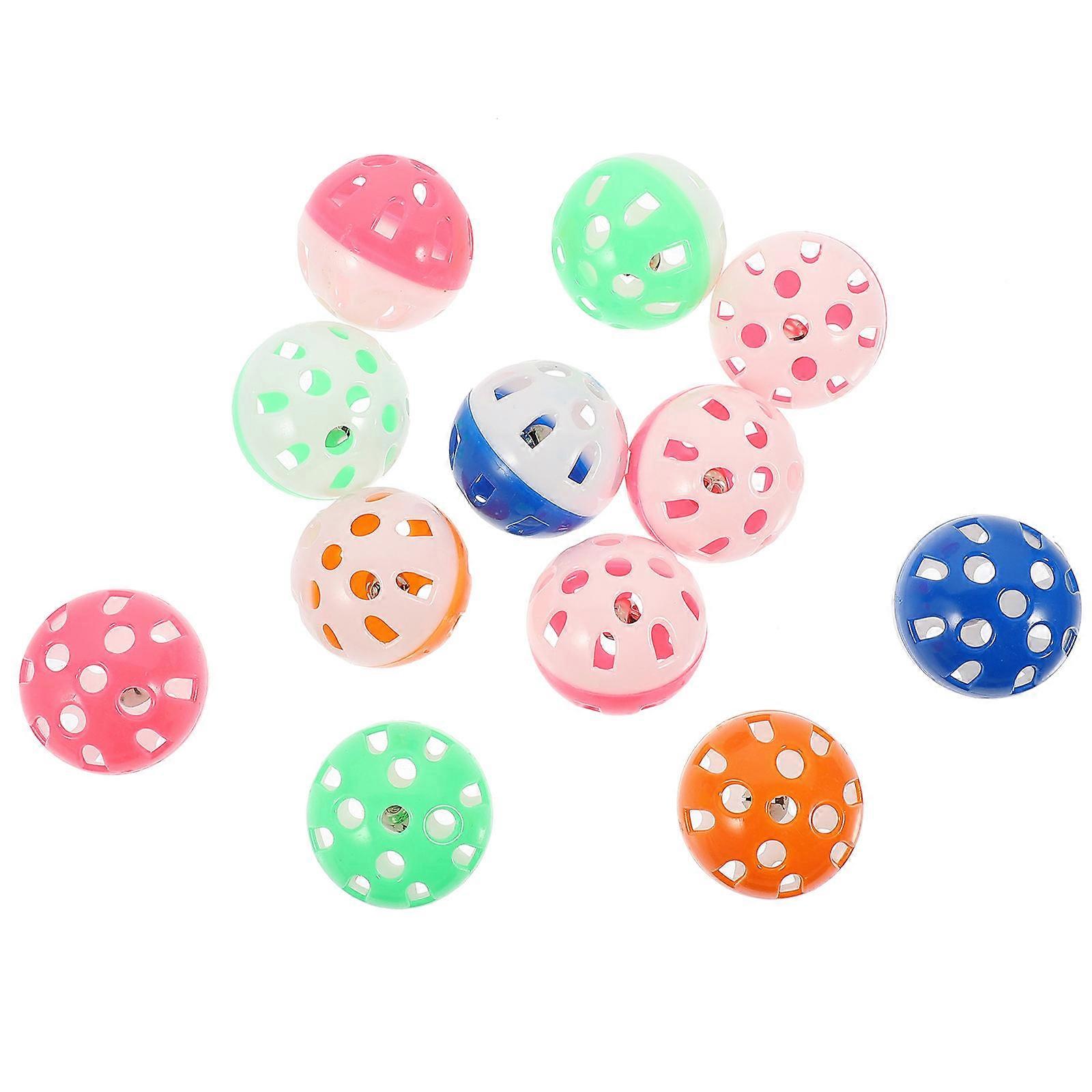 Bird Toys Parrot Bell Balls for Chewing 48Pcs Assorted Color Plastic