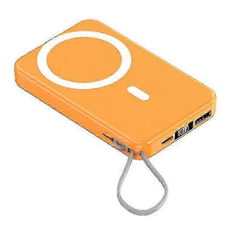 JJT-A51 10000mAh Power Bank Built-in Lightning / Type-C Cable 15W Magnetic Wireless Charging Battery Pack